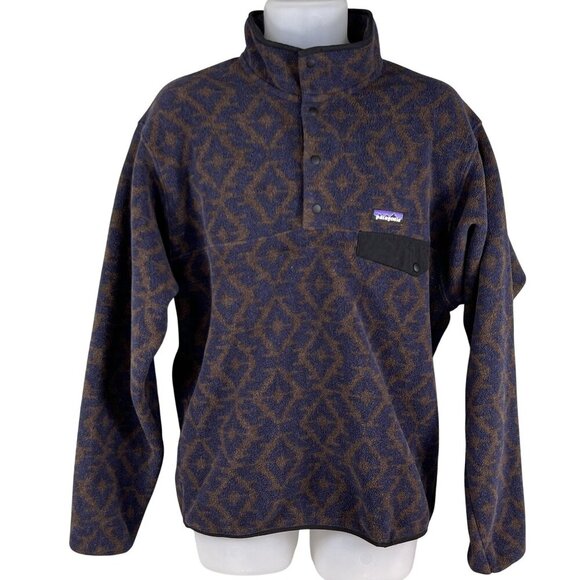 Patagonia Synchilla Mens M Aztec Snap Fleece Pullover Oversized Southwest Jacket - Picture 3 of 16